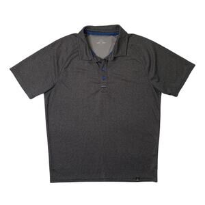 Prana Shirt Mens M Medium Charcoal Short Sleeve Performance Active Golf Polo
